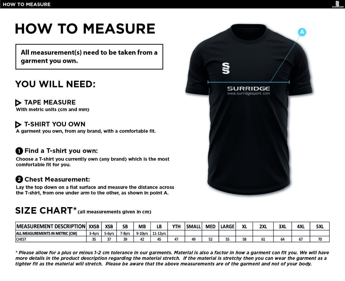 Bath Sword Club Blade Training Shirt : Emerald / Black / White - Size Guide